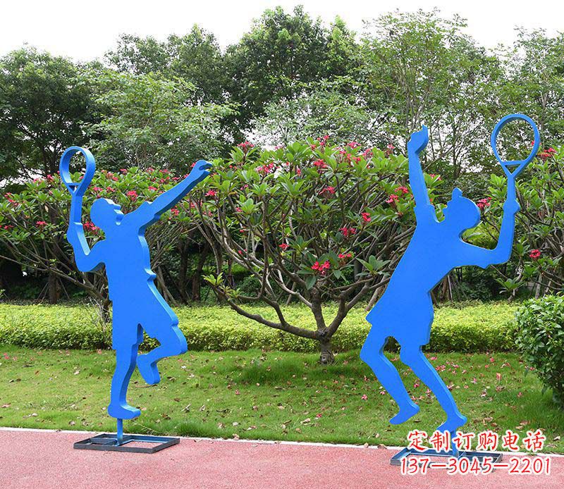济南不锈钢羽毛球人物雕塑