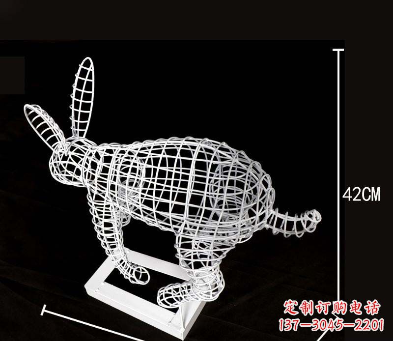 济南全新上市!不锈钢镂空兔子雕塑