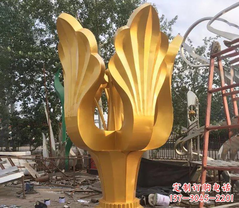 济南精美紫荆花不锈钢雕塑