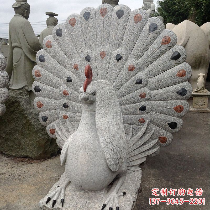 济南花岗岩孔雀雕塑——艺术与文化交融