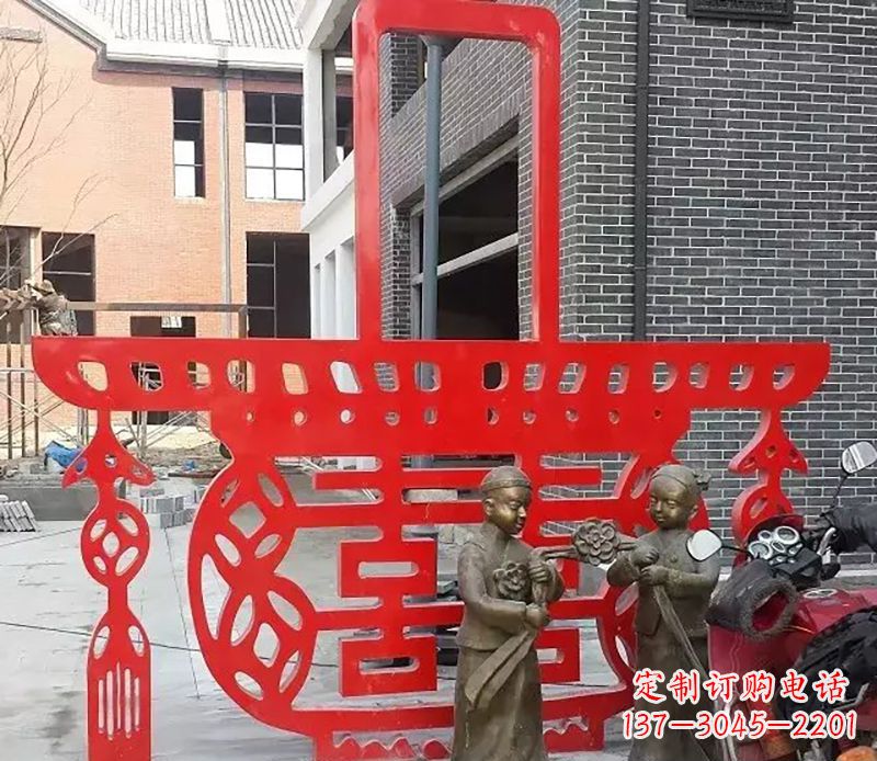 济南历久弥新的不锈钢花篮雕塑