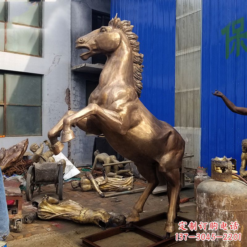 济南高端手工黄铜马雕塑