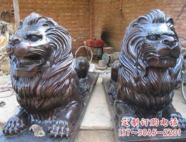 济南汇丰狮子铜雕塑是由中领雕塑制作的一款狮子…