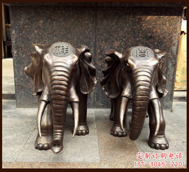 济南传承文化铸就完美雕塑——吉祥大象铜雕