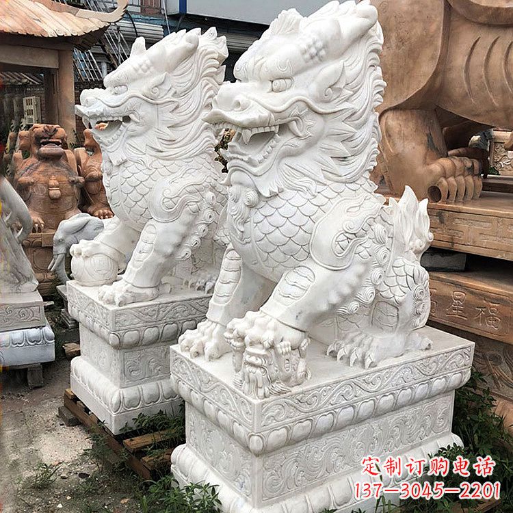 济南财富守护神:吉祥纳福麒麟石雕