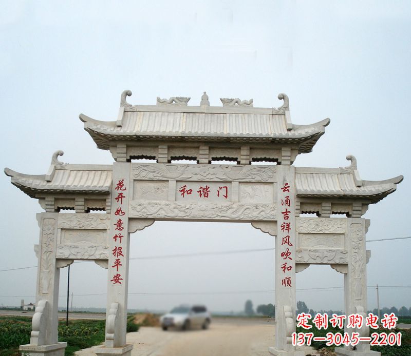 济南建筑石雕牌坊雕塑