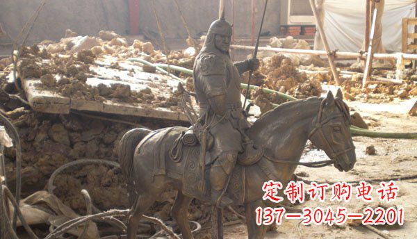 济南精心打造的古典骑马铜雕