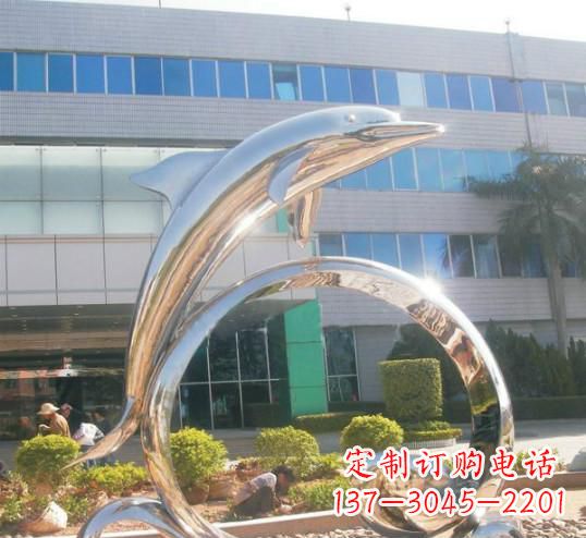 济南精致的不锈钢海豚雕塑