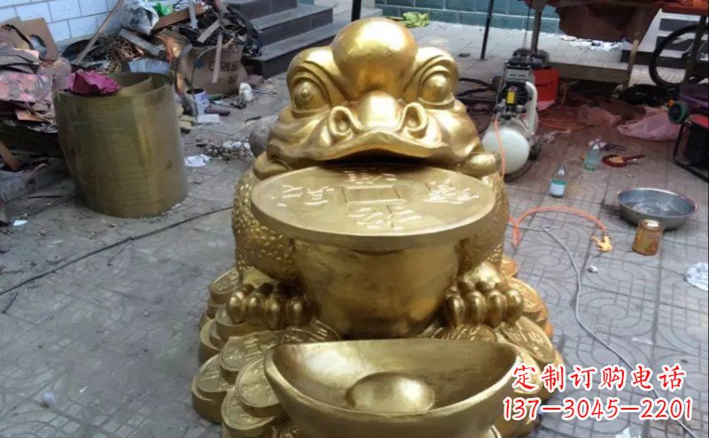 济南金蟾招财动物铜雕 (2)