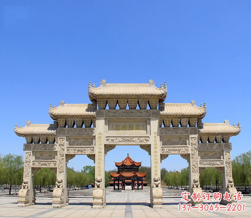 济南中领雕塑:专业定制大型建筑牌坊雕塑