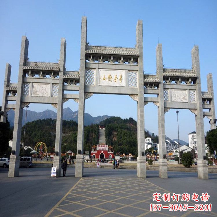 济南景区景点无楼牌坊石雕塑