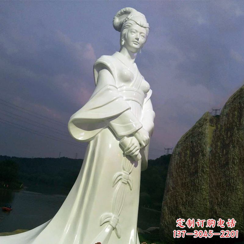 济南景区历史名人古代著名美女西施汉白玉石雕像