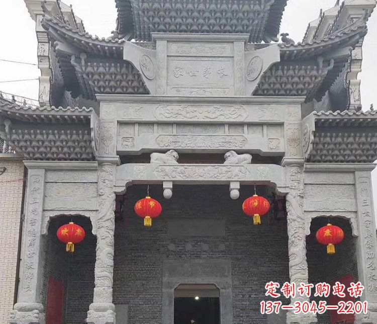 济南中领雕塑:专业定制牌坊石雕