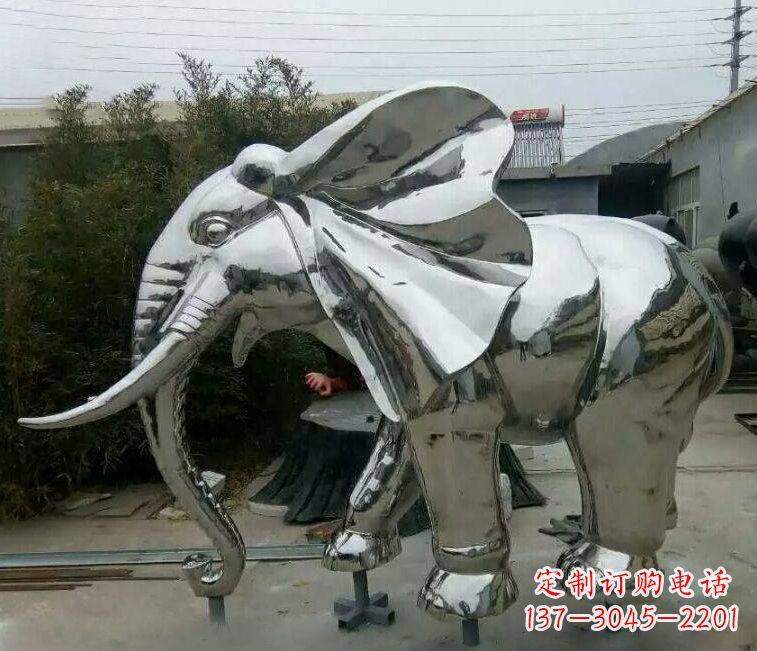 济南镜面不锈钢大象雕塑