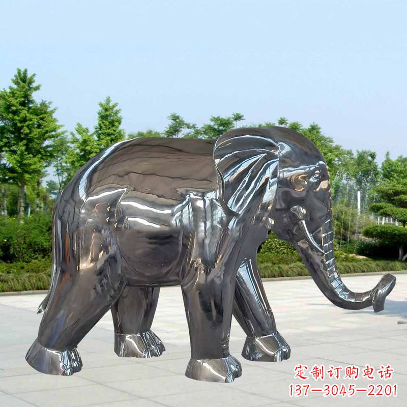 济南镜面不锈钢大象雕塑,令人惊叹的艺术品