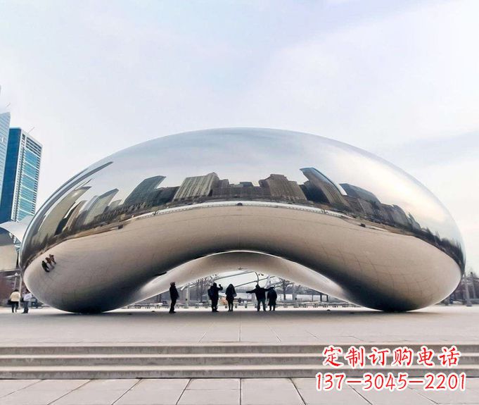 济南镜面不锈钢大型拱门雕塑
