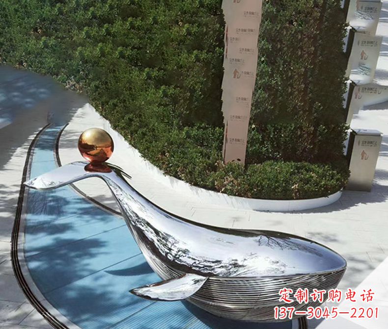 济南镜面不锈钢海豚雕塑