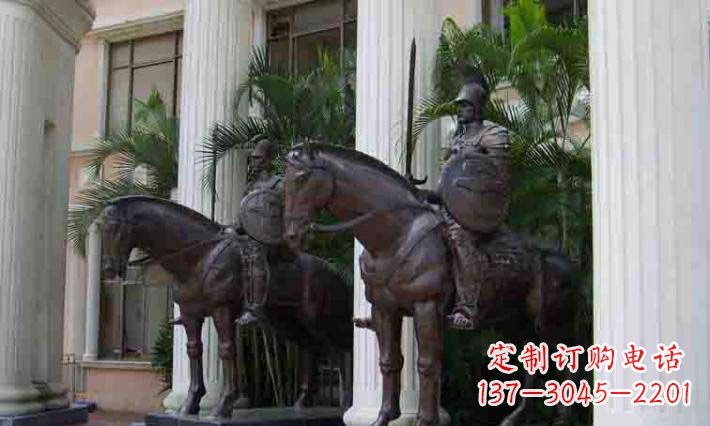 济南骑马铜雕士兵：增添宏伟气派