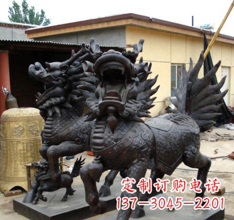济南精致、象征意义高的聚财铜麒麟雕塑