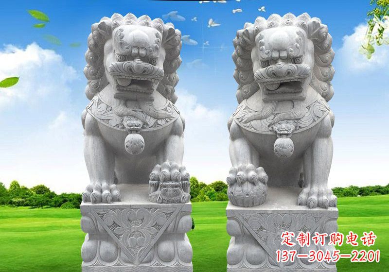 济南风采傲人的狮子石雕