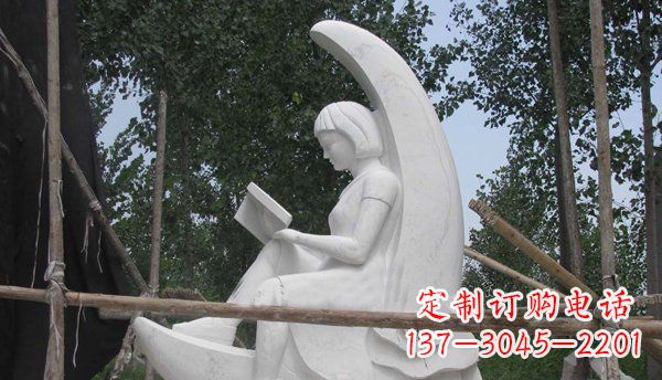 济南中领雕塑高品质小女孩汉白玉石雕