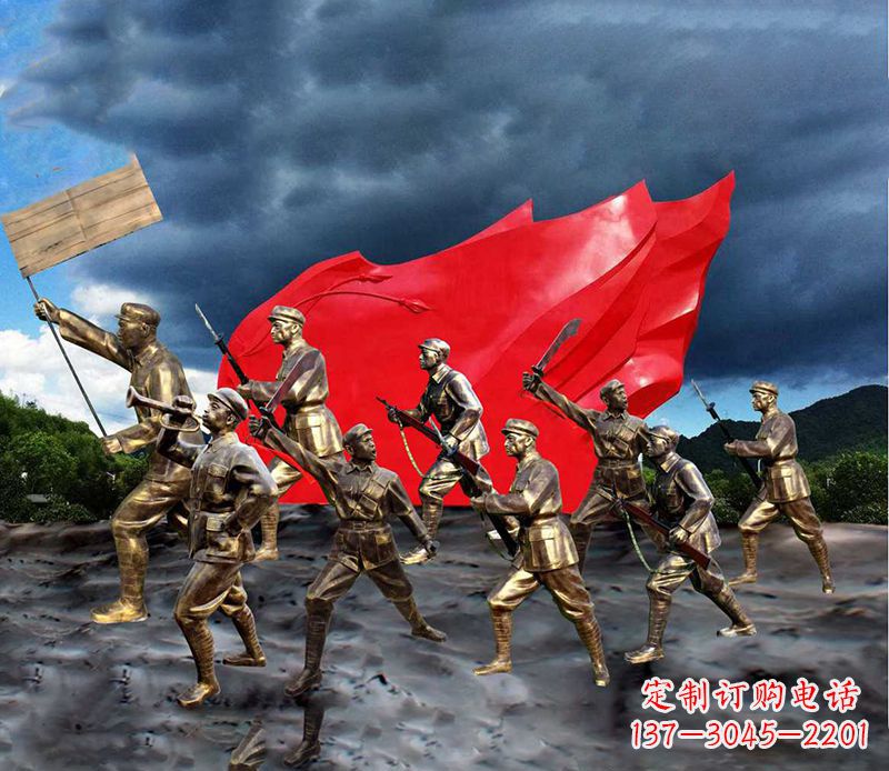 济南纪念伟大革命先烈的红军雕塑