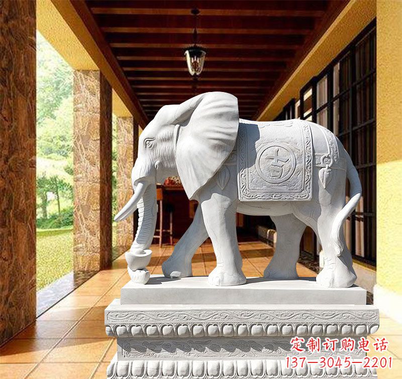 济南领雕塑:打造经典石雕大象