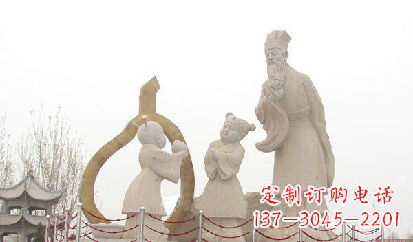 济南全新手工制作的孔融让梨石雕
