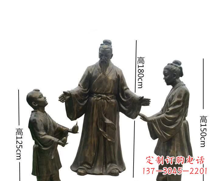 济南孔融让梨人物铜雕 (2)