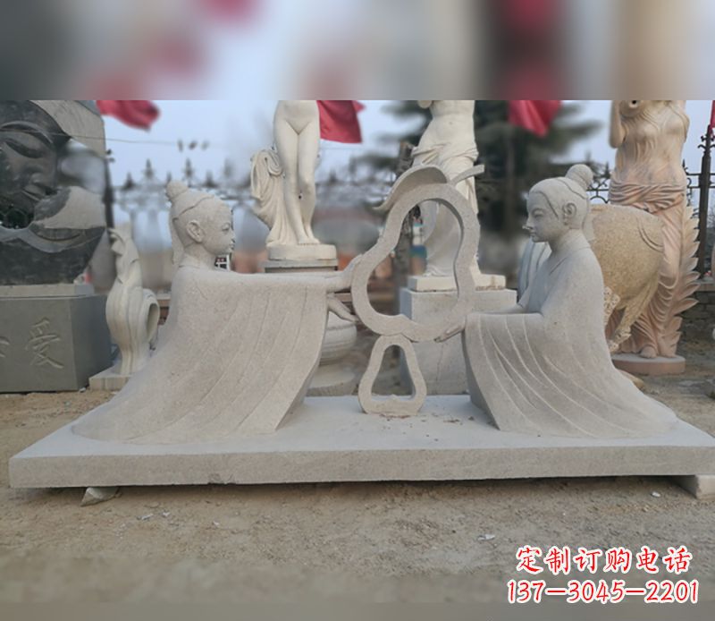 济南孔融让梨石雕