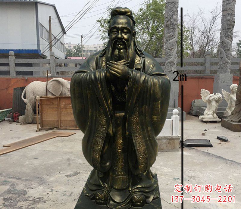 济南荣誉传承,孔子铜雕精美艺术品