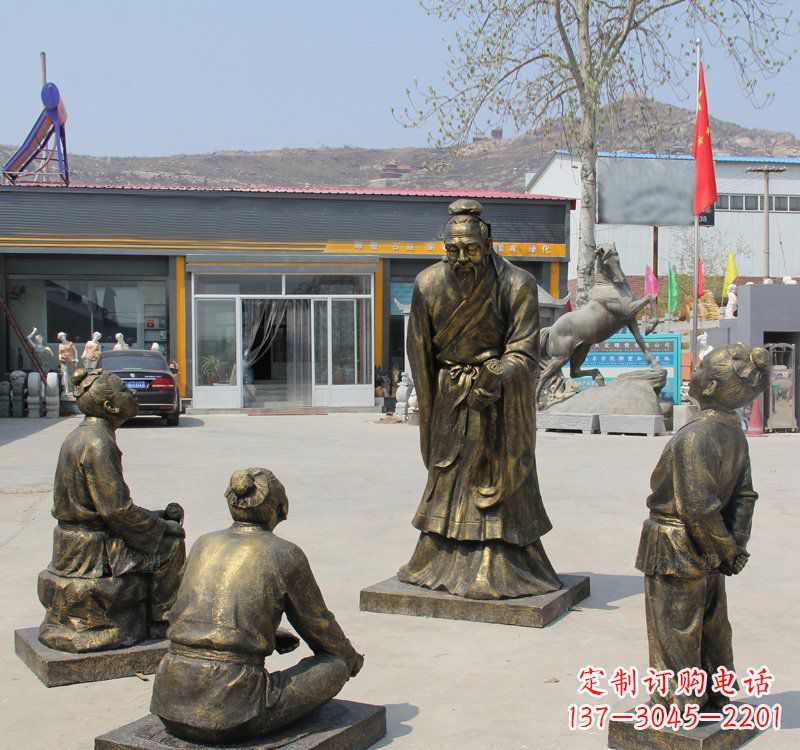 济南经典孔子雕塑,悠久文化传承