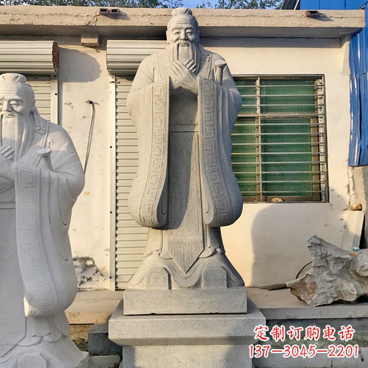 济南用砂岩浮雕铸造大师级精美孔子雕塑