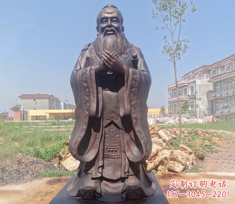 济南拥有历史传承的孔子铜雕