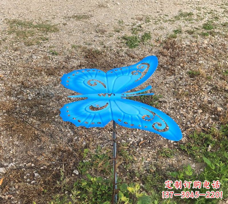 济南蓝色不锈钢铁艺蝴蝶插件