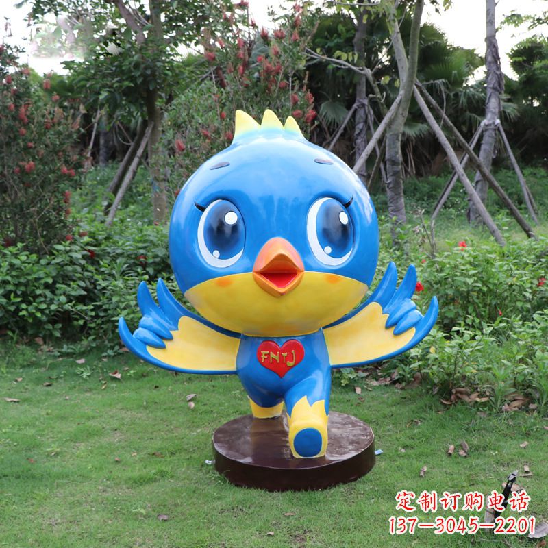 济南蓝色梦幻,玻璃钢鸽子雕塑