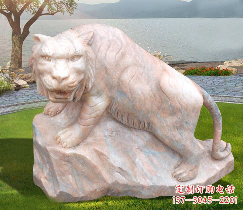济南金灿灿的老虎石雕公园动物摆件