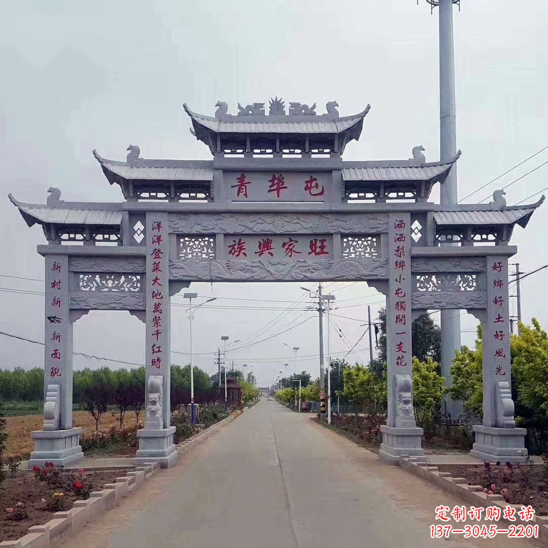 济南精致牌坊雕塑,精美式微精致