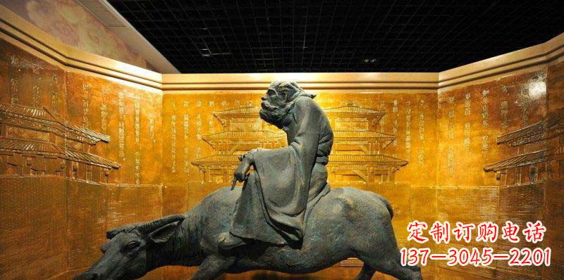 济南精美老子骑牛铜雕,领略古代文化魅力
