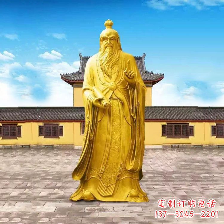 济南中领雕塑老子骑牛石雕