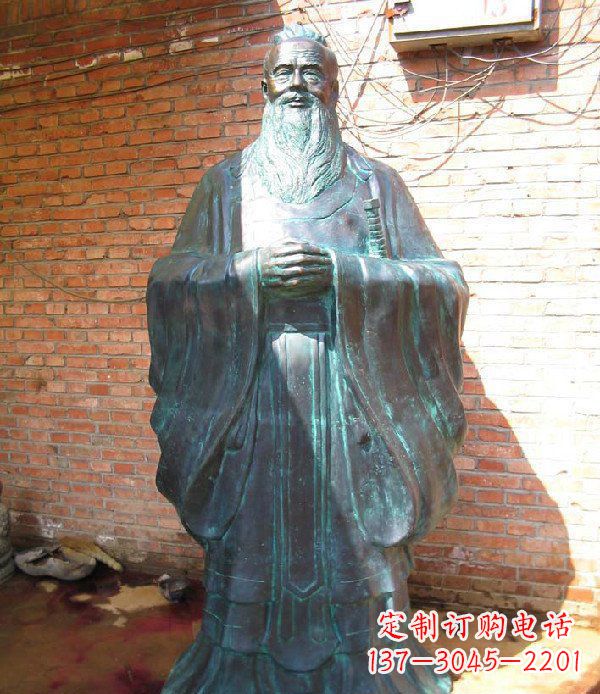 济南老子校园历史名人铜雕,给您的经典力量