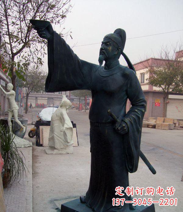 济南李白诗仙铜雕,精美制作,永久传承