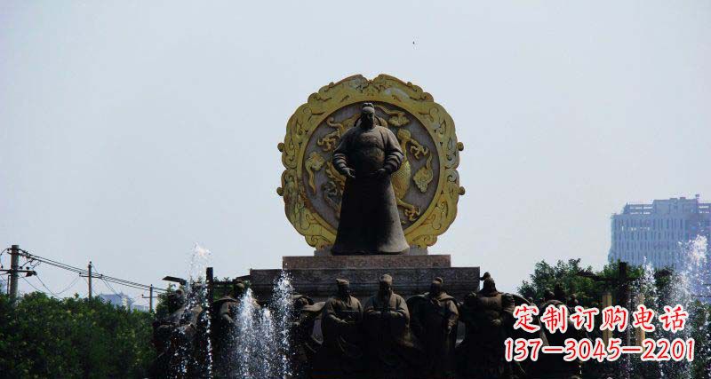 济南李世民古代名人铜雕