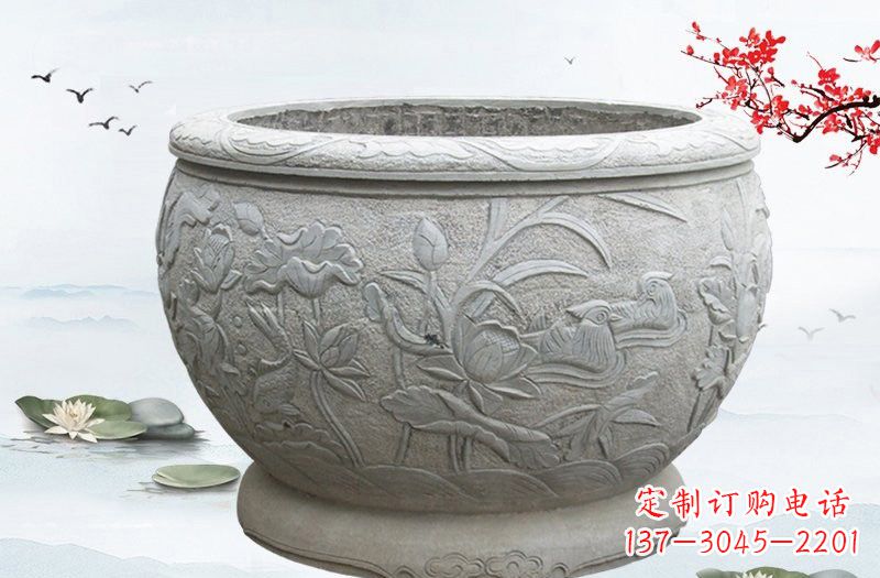 济南艺术精美的水缸雕塑