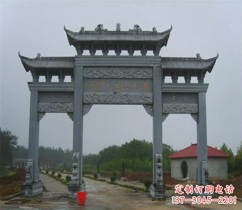 济南陵园三门牌坊石雕
