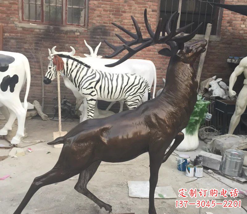 济南羚羊公园动物铜雕