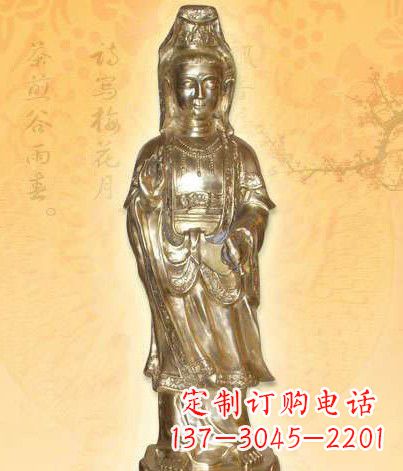 济南鎏金观世音菩萨雕塑,让你神马都不愁