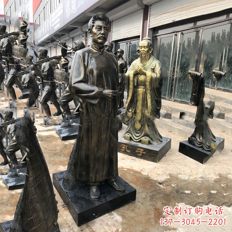 济南鲁迅立像校园名人仿铜雕像
