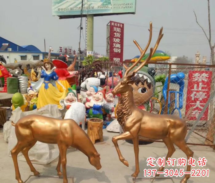 济南优雅经典,中领雕塑鹿铜雕塑