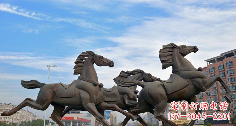 济南马广场动物铜雕塑，精致细腻魅力无穷